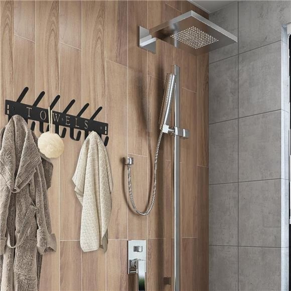 Towel Holder Over The Door Hooks Door Mount Towel Rack Organizer Metal Towel - Picture 7 of 7